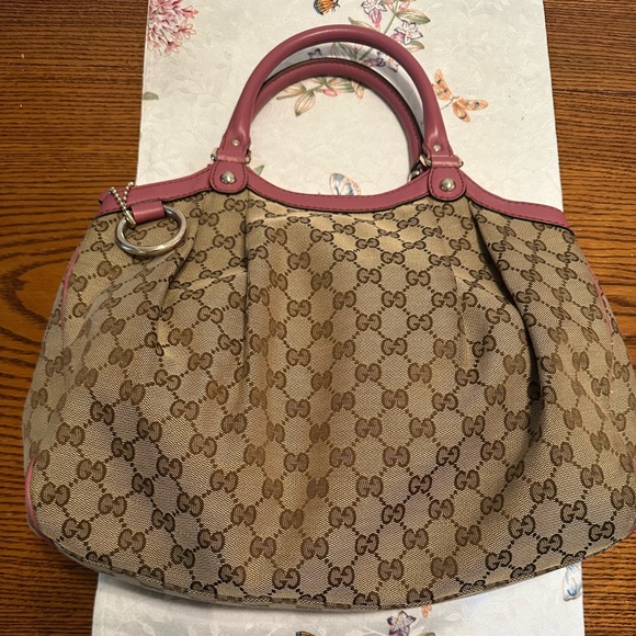 Gucci Beige and Mauve Canvas purse - Picture 8 of 16
